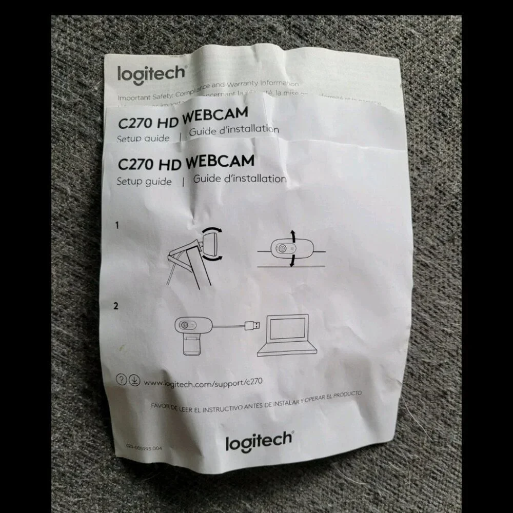 Logitech C270 Web Camera (960-000694) - Used only to test that it's operational